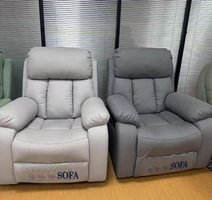 Modern Leather Recliner Chair Solid Back Manual Reclining Living Room Furniture Contemporary Design Leisure Chair - Product Image 1