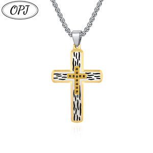 Pendentif en forme de croix biseautée tridimensionnelle de la <span class=keywords><strong>série</strong></span> Water Wave Ripple, pendentif pour homme, ornements, pas de revendeurs intermédiaires pour gagner de la différence de prix - Product Image 1