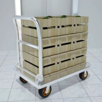Carretilla Plegable Silenciosa de Acero Inoxidable con Plataforma, Carro de Carga Plano para Uso Industrial y Comercial