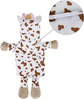Botol Air Panas Mini dengan Penutup Boneka Sapi Lucu, Kantong Air Panas dan Dingin untuk Pinggang, Leher, dan Bahu