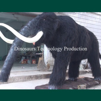 Modèle de mamouth animatronique de style Glacial pour la Vallée Glaciale, Expositions d'animaux géants de l'ère glaciaire fabriquées pour les parcs à thème