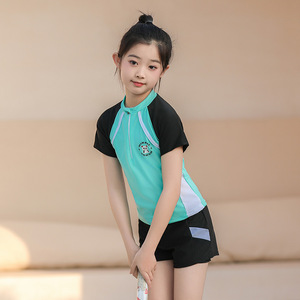 Traje de Baño para Niñas Baiya, Verde Claro, Secado Rápido, Alta Elasticidad, UPF 30, para Natación y Aguas Termales - Product Image 4