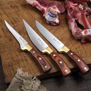 Cuchillo para deshuesar engrosado, de acero inoxidable, forjado a mano, para cortar, rebanar, dividir, matar, desollar y deshuesar. - Product Image 1