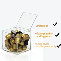 Boîte de présentation en acrylique pour cartes magnétiques personnalisées, boîte de rangement en acrylique transparente avec couvercles, vente en gros, style américain