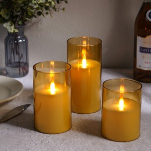 شمعة <span class=keywords><strong>LED</strong></span> عمودية مع تحكم عن بعد، لهب أصفر، غطاء أكريليك، بدون لهب حقيقي، موفرة للطاقة، لتزيين المنزل وأعياد الميلاد - Product Image 4