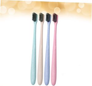 Cepillo de Dientes Manual de Viaje con Cerdas Suaves de 0.01mm, Cerdas de Carbón Vegetal, Paja de Trigo Biodegradable, Ecológico, Envasado Individualmente - Product Image 4