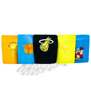 Custom Logo Printed Mylar <b>Bag</b> Black <b>Zip</b> Lock Smell Proof Matte Finish Cookie Edibles Packaging 3.5 7 14 28 g - Product Image 2