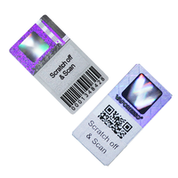Étiquette anti-contrefaçon personnalisée en argent à effet œil de chat, surface variable, code QR anti-contrefaçon, surface variable