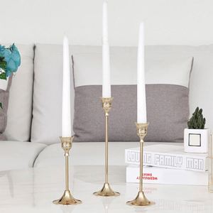 Lot de 3 chandeliers décoratifs modernes en laiton doré, style vintage, pour centres de table de mariage - Product Image 6