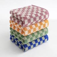 Cotton Hand Towels Bath 100cotton Factory Wholesale Checkered Cotton Water-absorbent Thick Soft and Comfortable Face Towels