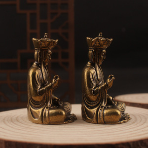 Estatuas de Buda Vairocana de Latón, 2 Piezas, Figuras Hechas a Mano, Decoración de Mesa, Esculturas Metálicas Artesanales - Product Image 3