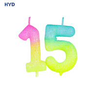 Velas de Cumpleaños Hechas a Mano Súper Brillantes 2026, sin Humo, Impresión Digital con Tema ROMANTICO, Multicolor Degradado Impresionante, para Navidad