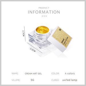 JTING Nueva Llegada 4 Colores Gel de Uñas para Pintura en Relieve Sin Limpieza, Crema de Gel para Arte de Uñas, Esmalte de Gel OEM Personalizado Único en Frascos de 5ml, Gel de Uñas para Relieve - Product Image 2