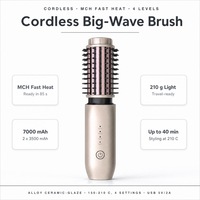 Brosse à boucler ionique sans fil entièrement portable anti-brûlure, arrêt automatique, faible rayonnement, alimentée par batterie, prête pour les VR, pour coiffure