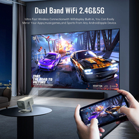 Proyector Portátil R2 Pro con Enfoque Automático, Sistema Operativo Android 9.0, Soporte 4K, 400 Lúmenes, Sonido Estéreo HIFI para Aplicaciones de Streaming y Cine en Casa