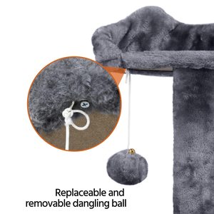 Poste para rascar para gatos, torre de árbol, muebles de condominio, casa para mascotas, juego con postes de sisal para rascar, hamaca, escalera - Product Image 5