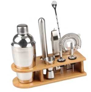 10 pieces Stainless steel Cocktail shaker set Cocktail kit Bar tools Bartender Kit Boston shaker set Barware set