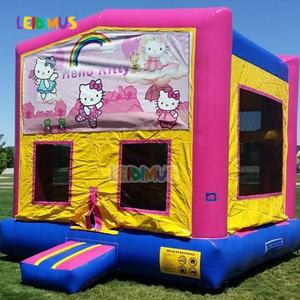 पेस्टल हैलो बाउंस हाउस किटी इन्फ्लेटेबल कॉम्बो जंप कैसल स्लाइड के साथ बिक्री के लिए हैलो बाउंस हाउस किटी - Product Image 3