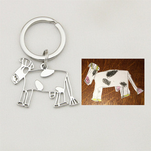 <span class=keywords><strong>Portachiavi</strong></span> Personalizzato in Acciaio Inossidabile con Design Graffiti per Bambini, Modello in Metallo Fatto a Mano, Regalo Placcato - Product Image 4