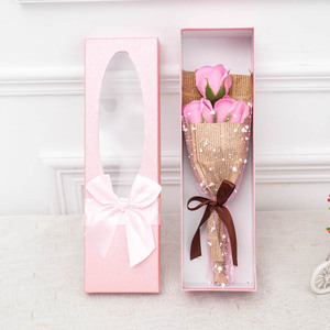 Bouquet De fleurs artificielles, écrin cadeau avec 3 roses pour journaux, 24/lot, fausses fleurs, pour un mariage - Product Image 1