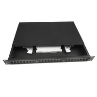 Panel Patch Fiber Optik Rak 19 Inch 12/24/48 Port 1U/2U untuk SC/LC/FC/ST Fiber Optik ODF untuk Pusat Data dan Telekomunikasi