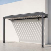 Pergola en aluminium thermolaqué réglable avec toit à lames orientables manuel pour villa méditerranéenne, balcon, patio, gazebo, pavillon