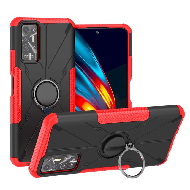 Shockproof TPU PC Hybrid Phone Case Bags With Kickstand for Tecno Pova 2