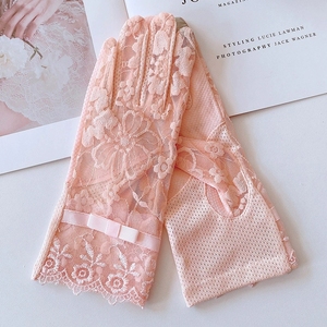 Guantes <span class=keywords><strong>de</strong></span> verano para mujer, guantes <span class=keywords><strong>de</strong></span> encaje con protección solar, protección UV, guantes sexys suaves <span class=keywords><strong>de</strong></span> dedo completo para boda, para chicas - Product Image 4