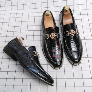 British Men's Waterproof Genuine Leather Shoes Oxford Handmade Wedding Formal Business Casual Shoes with Anti-Slip <b>Buckle</b> <b>Straps</b> - Product Image 6