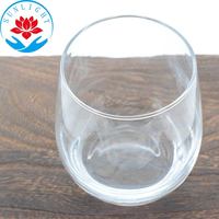 Verre à vin sans pied soufflé à la machine en forme d'œuf, 340 ml (12 oz), style vintage, vente en gros d'usine à prix abordable