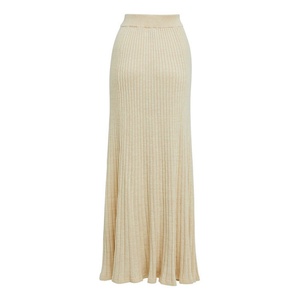 Jupes pour femmes Jupe plissée en tricot côtelé taille haute blanche personnalisée pour femmes - Product Image 2