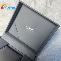 Boîte à montre carrée en cuir PU de luxe, emballage en cuir gris de haute qualité avec logo personnalisé, nouveau design pour hommes et femmes
