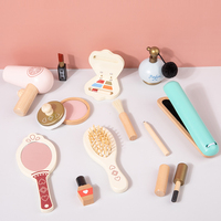 Table de Maquillage en Bois de Haute Qualité pour Enfants, Jouets d'Imitation, Trousse de Cosmétiques pour Filles, Ensemble de Maquillage Petite Princesse