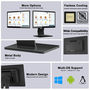 Système <span class=keywords><strong>de</strong></span> point <span class=keywords><strong>de</strong></span> vente (POS) tout-en-un avec écran tactile <span class=keywords><strong>de</strong></span> 15,6 pouces, Windows 10/11, caisse enregistreuse, design fin avec support VESA - Product Image 3