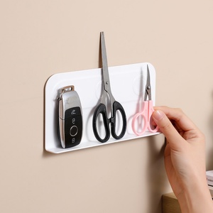 Wall Mobile <b>Phone</b> Holder Bracket Punch-free Mounted Organizer Plug Charging Stand Remote <b>Control</b> Storage Box - Product Image 1
