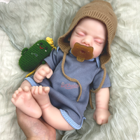 Lebensechte Reborn-Puppe mit geschlossenen Augen, anatomisch korrekt, mit nutzbarem Schnuller, interaktive Puppe, 18-Zoll-Spielzeug, Weihnachtsgeschenke