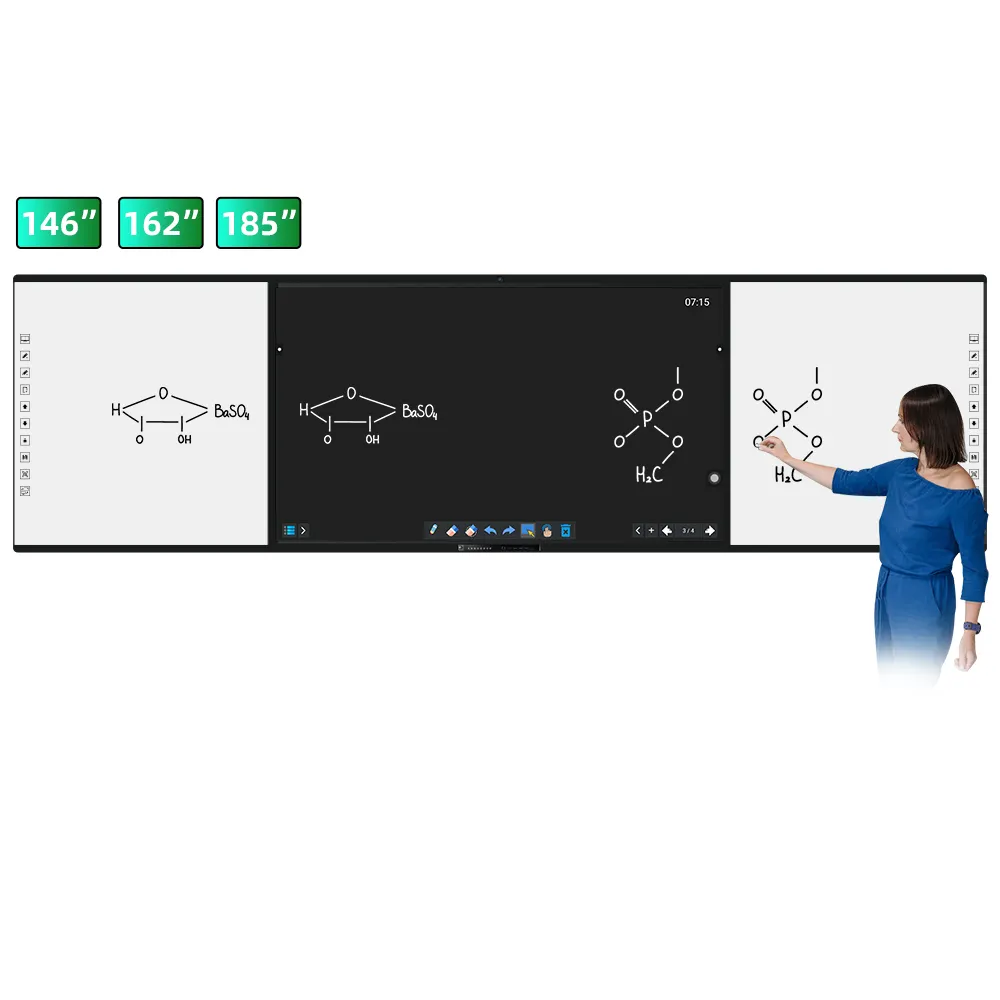 2024 yeni akıllı çoklu dokunmatik ekran döküm ekran beyaz tahta dijital interaktif tahta okul öğretim için