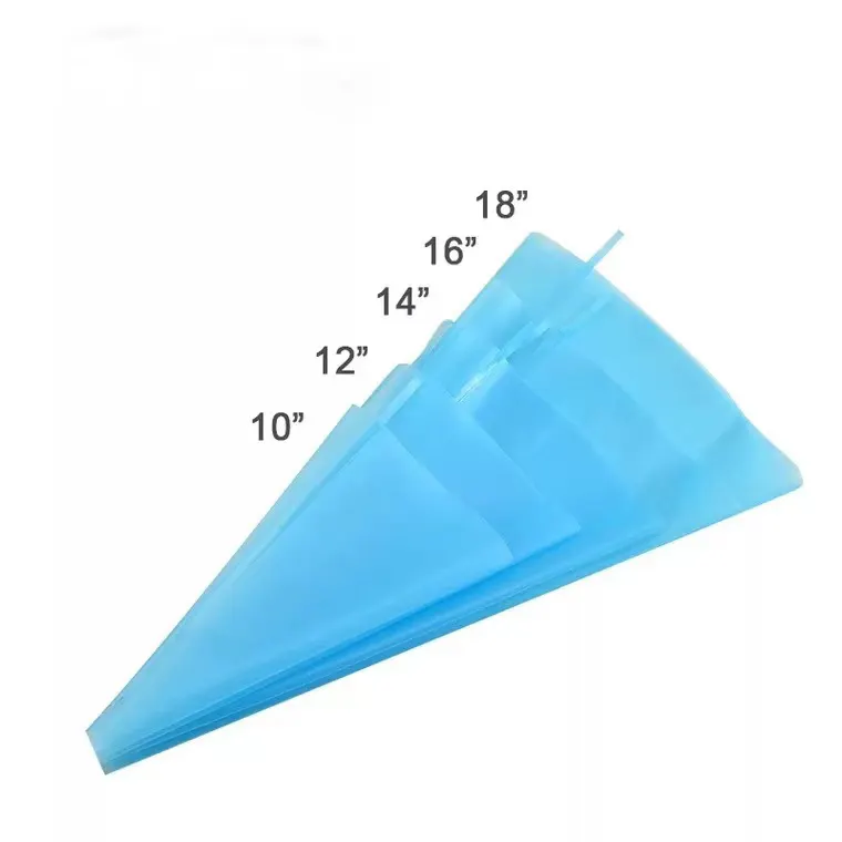 Túi Làm Bánh Silicone Tái Sử Dụng Được Màu Xanh Dương 10/12/14/16/18 Inch Bán Chạy Nhất Túi Bắt Kem Dụng Cụ Làm Bánh