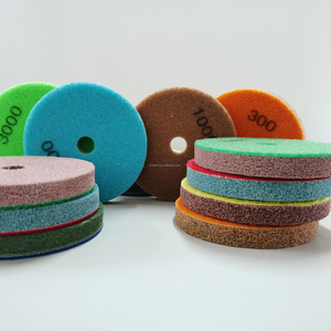 Vente directe d'usine le meilleur tampon de polissage de machines de pierre de feutre de diamant humide pour le polissage de marbre et de pierre reconstituée 100mm - Product Image 1