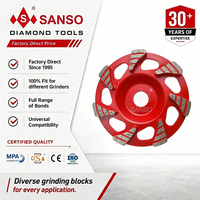 Disque de meulage diamanté à grain 36, à liaison métallique, en forme de coupelle, pour le débavurage et le meulage du béton