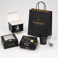 Boîte à emporter en papier pour restaurant, emballage alimentaire pour hamburgers, poulet frit, frites, conteneur jetable, fabricant de marques privées