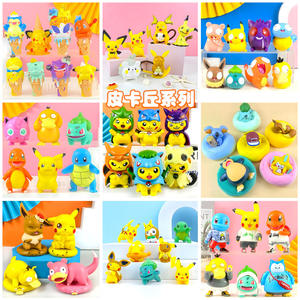Lot de 6 figurines Pikachu en PVC de la série <span class=keywords><strong>Anime</strong></span> Sleeping, accessoires de décoration pour voiture, vente en gros - Product Image 2