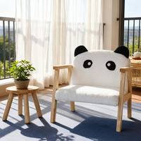 Petit tabouret-canapé moderne en tissu Panda de dessin animé pour enfants, capacité 1 personne, démontable, pour l'étude, la lecture, l'écriture et le dessin des bébés
