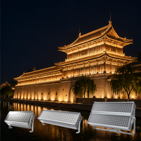 Projecteurs LED carrés d'extérieur à changement de couleur RVB avec indice de protection IP65 pour l'éclairage de façade d'hôtel, contrôle intelligent DMX512
