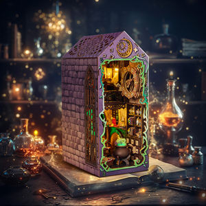 Rompecabezas 3D IIECREATE SL-34 Book <span class=keywords><strong>Nook</strong></span>, Cabaña del Mago Místico, Mini Rompecabezas, Mercado Mágico, Juguete Educativo de Madera, Accesorio - Product Image 1