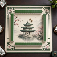 Nappe de Mahjong de Luxe Antidérapante en Microfibre Polyester et Caoutchouc Naturel, Tapis de Jeu Pliable et Portable pour Jeux de Cartes Familiaux