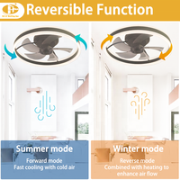 Ventilateur de plafond à double couleur noir et blanc, profil bas, moteur DC à économie d'énergie, ventilateur de plafond pratique pour la décoration de la maison et du salon
