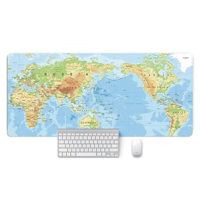 High Quality Large Size World Map Yoga Mat Thickened Stitched Edge Non-Slip Scratch-Proof Cartoon Natural Rubber Leather