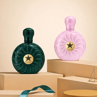 Flacon de parfum vide élégant, rond et texturé, 30ml, 50ml, 100ml, avec couvercle doré artistique et irrégulier personnalisé pour fabricant de parfums