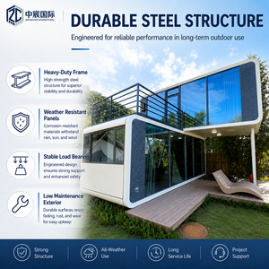 Maison-capsule spatiale futuriste Zhongchen, design moderne en forme de pomme avec verre incurvé et éclairage LED, construction modulaire préfabriquée - Product Image 5